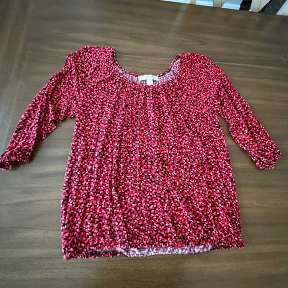 Michael Kors Red and Pink Top Size Small